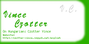 vince czotter business card